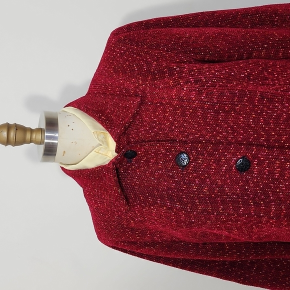 Lynn Yarrington Red Tweed Blazer Size S/M - Picture 2 of 8